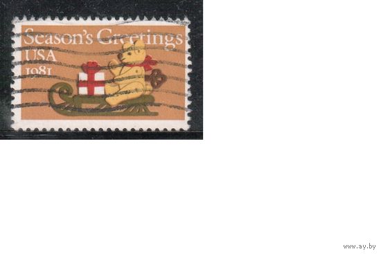 США-1981, (Мих.1514) ,  гаш.  ,Рождество, Живопись