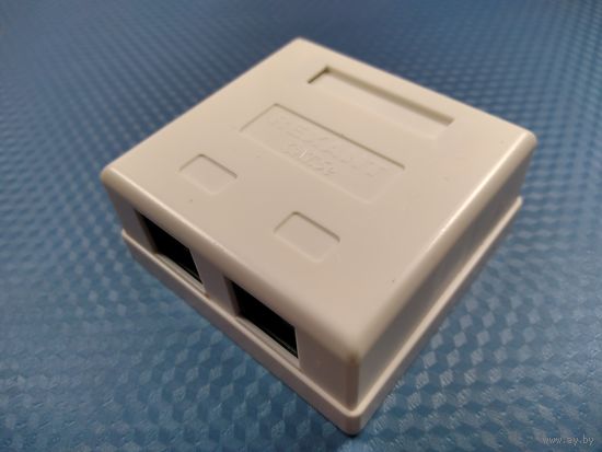Розетка компьютерная 2-порт RJ-45 (8P8C), cat 5e,