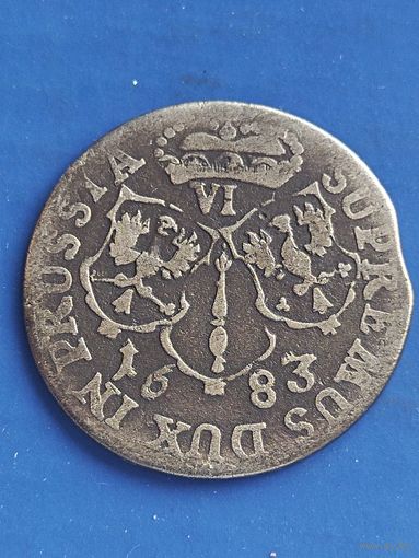 Бранденбург-Пруссия 6 грошей 1683 г. Фридрих Вильгельм I, без мц.