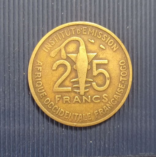 Того 25 франков 1957 год колония Франции
