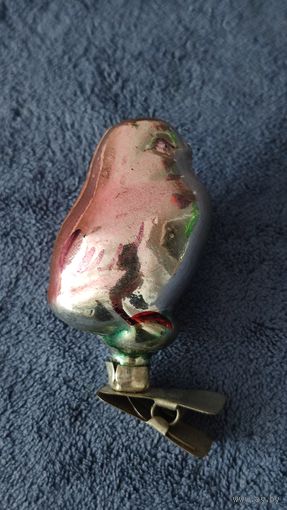 Ёлочная игрушка воробушек,птичка на прищепке