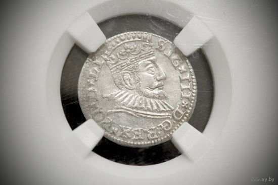 Трояк 1592 г. Рига (Речь Посполитая), Сигизмунд Ваза. NRG MS61