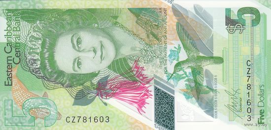 Восточные карибы 5 долларов 2021 (UNC)