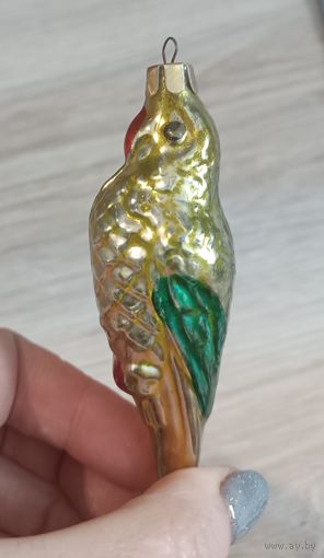 Елочные игрушки, стекло, попугай