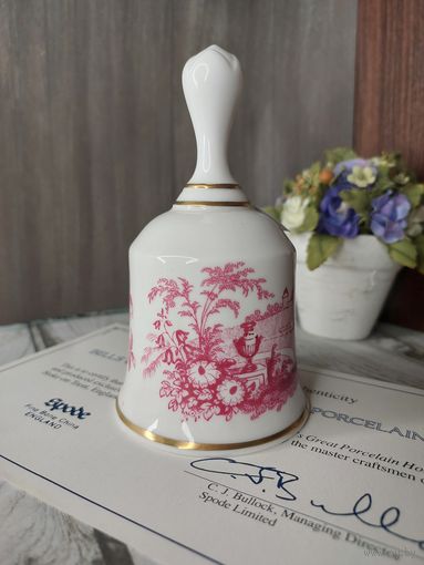 Фарфоровый коллекционный колокольчик Spode, Англия, сертификат соответствия