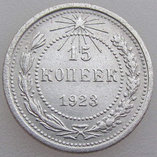 РСФСР, 15 копеек 1923 г., сост. XF, серебро 500/ 2,7 г., Y#81