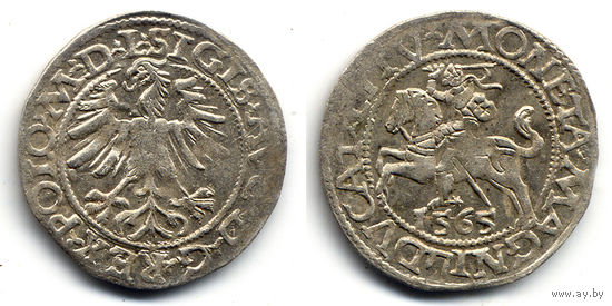 Полугрош 1565, Жигимонт Август, Вильно. Окончания легенд: Ав - L, Рв - LITV. Коллекционное состояние