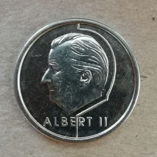 Бельгия 1 франк, 1997 Надпись на голландском - 'BELGIE", KM# 188 ю