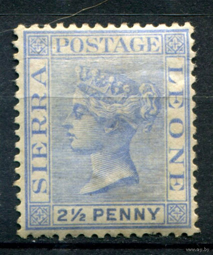 Британские колонии - Сьерра-Леоне - 1883/93г. - королева Виктория, 2 1/2 P - 1 марка - MH с надписью карандашом на клее [Mi 17]. #4-B5-118-A-1
