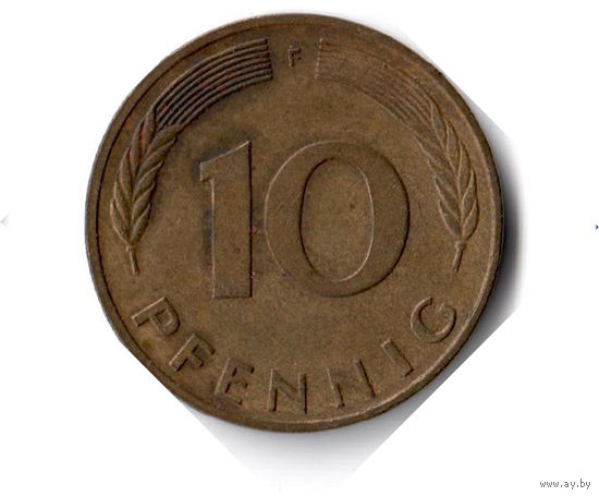 Германия. 10 пфеннигов. 1988 F
