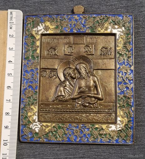 Икона Не Рыдай Мене Мати бронза эмаль распродажа коллекции