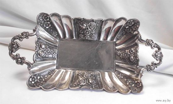 Визитница Поднос для визиток 30 х 15 см Серебрение