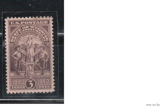 США-1940, (Мих.493), **  , Штат Вайоминг (одиночка)