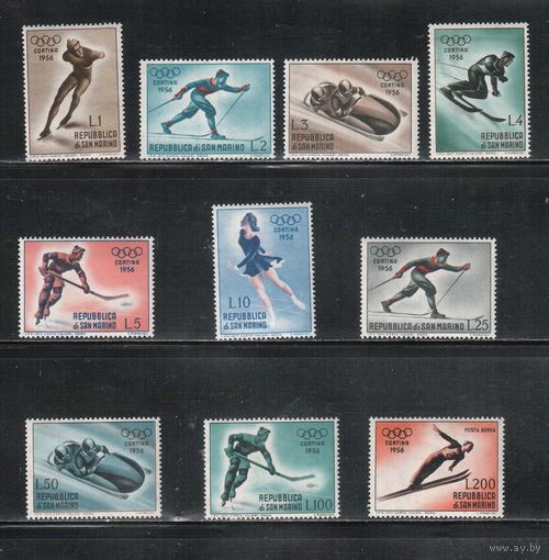 Сан-Марино-1955,(Мих.535-544)  ,  **  , Спорт,  ОИ-1956(полная серия)