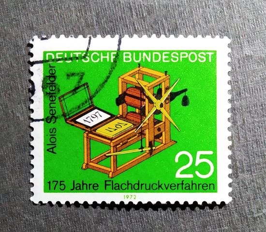 Марка Германия 1972 год 175-летие литографического способа печати