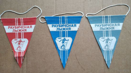 Вымпел. Лыжный спорт. Раубичская лыжня. 1985 г. 3 шт. Цена за все.