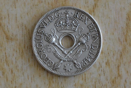 Новая Гвинея 1 шиллинг 1938(серебро)
