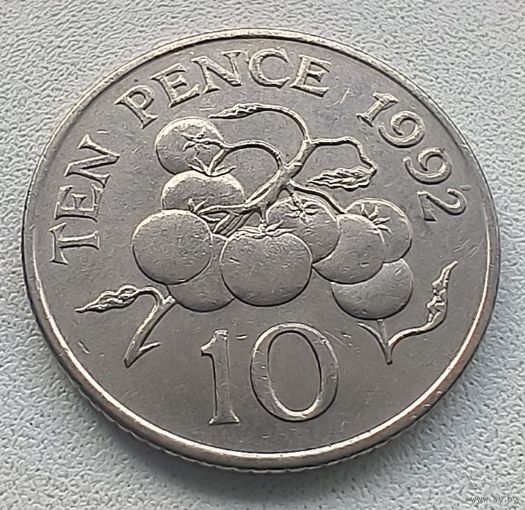 Гернси 10 пенсов, 1992  7-2-5