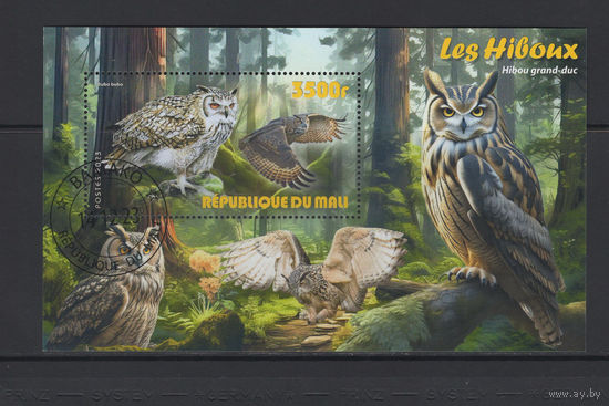 Мали 2023 Хищные Птицы Совы Фил.гашение