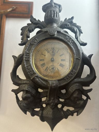 Шикарные чугунные часы, 1890-1900 год, Европа, механика, полностью исправны,много лотов с рубля