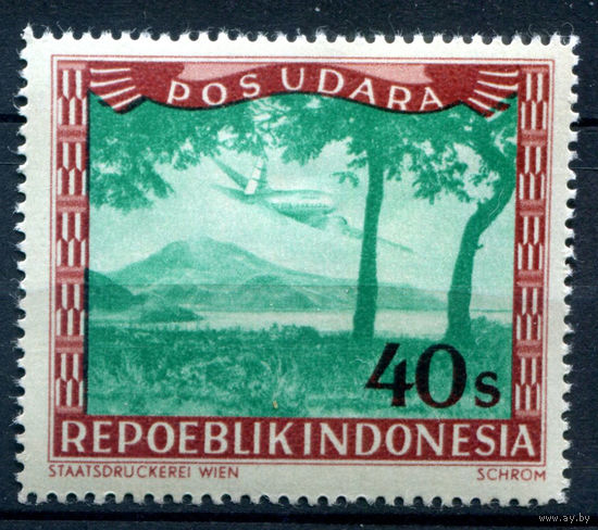 Индонезия - 1947/48г. - локальные марки, местные мотивы, авиация, авиапочта, 40 S - 1 марка - MNH [Mi 30]. #4-W2-113-A-2