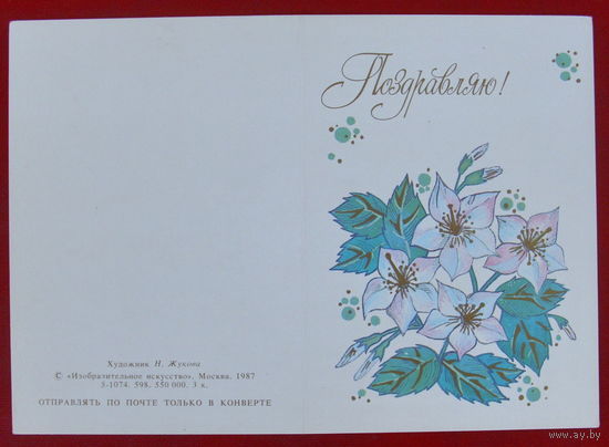 Поздравляю! Чистая. 1987 года. Жукова. 980.