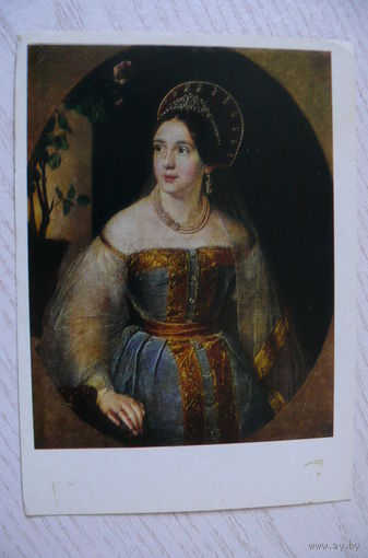 Тропинин В., Портрет купчихи Е.И. Карзинкиной в русском костюме; 1984, подписана.