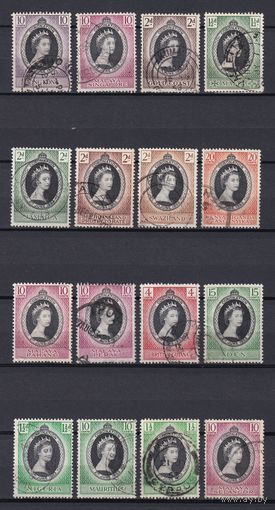 24.BrKS. Великобритания. Колонии. Коронация Елизаветы II. 1953 г. Сборный лот.