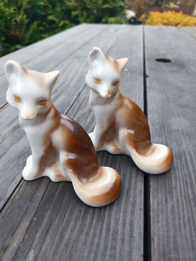 Фарфоровая статуэтка "Лисята" Полонский ЗХК 1973-1991 2 шт