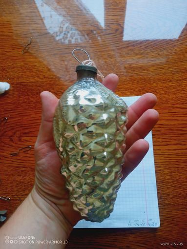 Ёлочная игрушка шишка большая ссср
