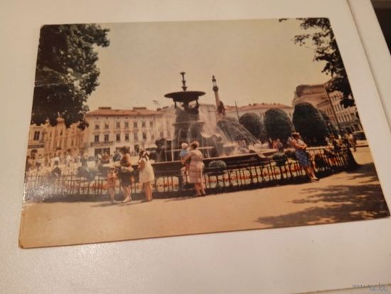 Львов фонтан на площади мицкевича.1970г