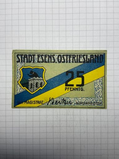 Нотгельд 25 пфеннигов Германия -3012