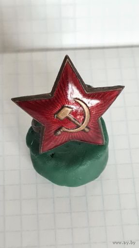 С 1 РУБЛЯ ! КОКАРДА ЗВЕЗДА ЭМАЛЬ МЕТАЛ МАГНИТИТСЯ ФУРАЖКА ПИЛОТКА  РККА 1939-1945