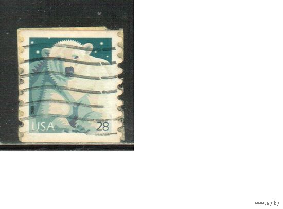 США-2009 (Мих.4487) , гаш., Стандарт, Белый медведь, вырезка