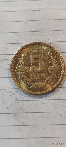 Индия 5 рупе 2009