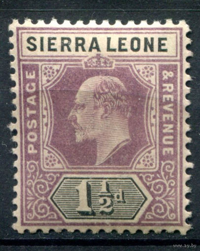 Британские колонии - Сьерра-Леоне - 1903г. - король Эдуард VII, 1 1/2 P - 1 марка - MNH, лёгкое пожелтение клея [Mi 44]. #4-B5-118-A-1