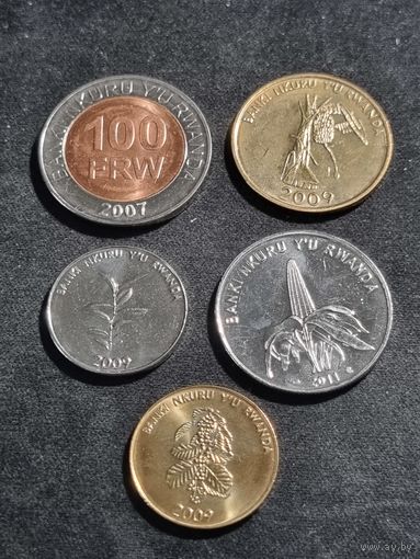 Руанда 5,10,20,50,100 франков 2007- 2011 Unc