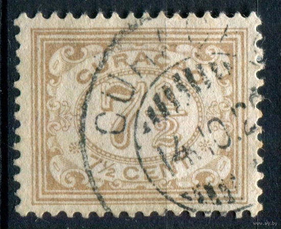Нидерландские колонии - Кюрасао - 1915г. - цифры, перфорация 12 1/2, 7 1/2 с - 1 марка - гашёная [Mi 55]. #3-WB-77-A-1