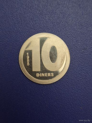 Андорра 10 динеров 1988 года