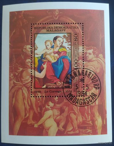 Мадагаскар 1984 живопись  Бл. + 5м.