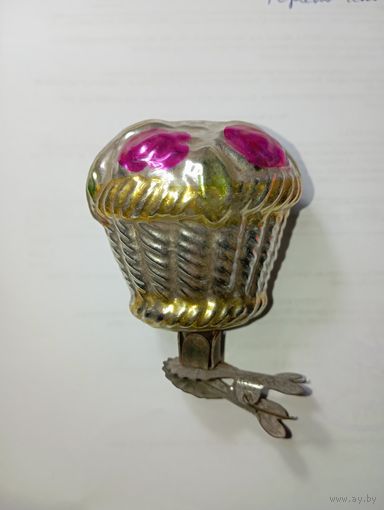 Игрушка на ёлку ,  Пирог , винтаж , стекло , СССР .