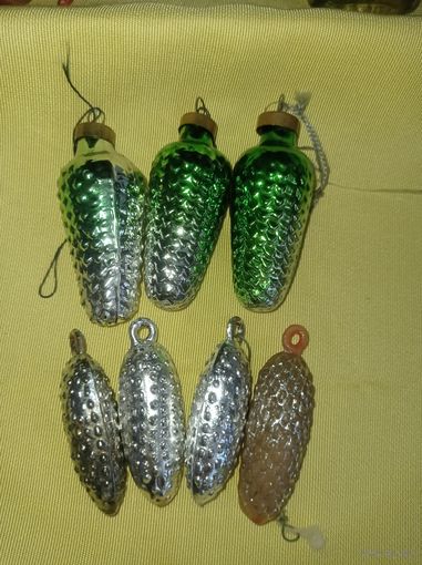 Елочная игрушка СССР, елочные игрушки шишки маленькие
