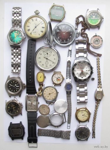 Все лоты с рубля.Часы в ремонт.