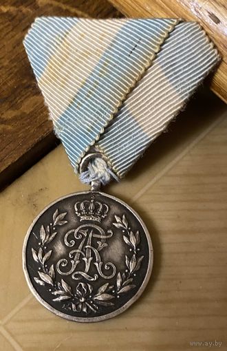 Военная награда "Медаль Фридриха Августа" в серебре (Саксония, 1905 г) для унтер-офицеров
