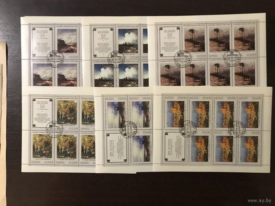 Живопись Ф. Васильев СССР 1975 год (4521-4526) серия из 6 марок в листах