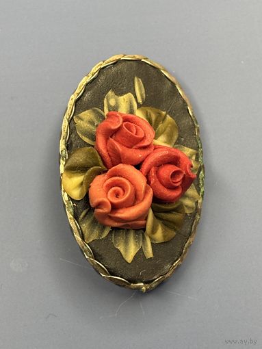 Винтажная брошь букет роз