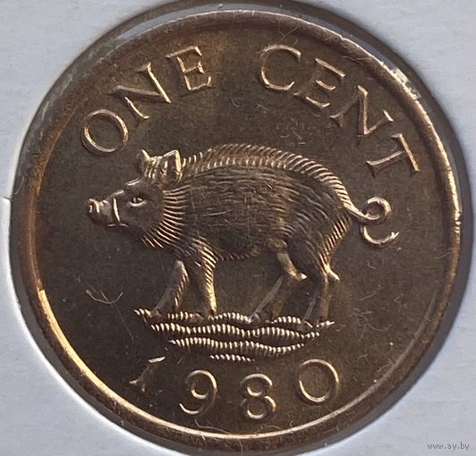 Бермуды 1 цент 1980 г. В холдере