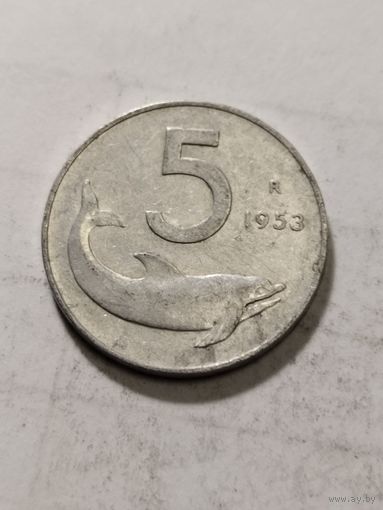 Италия 5 лир 1953
