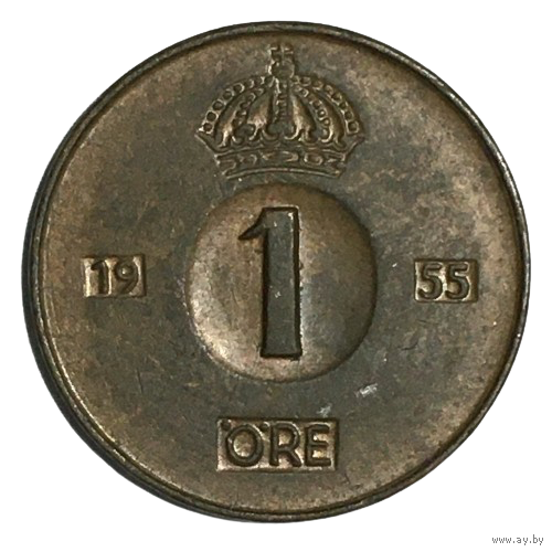 Швеция 1 эре, 1955