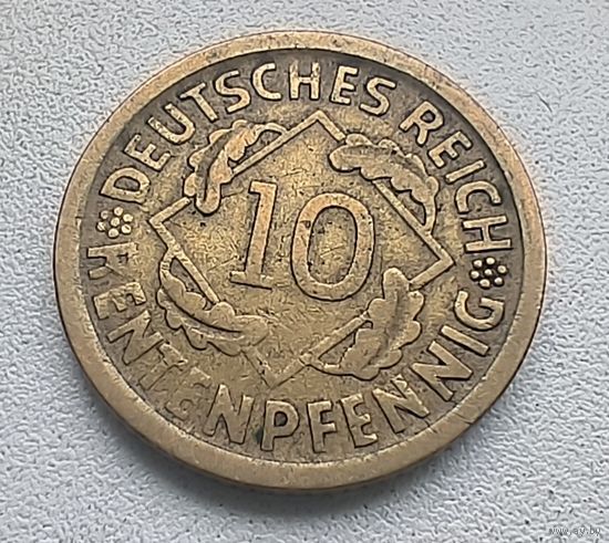 Германия 10 рентенпфеннигов, 1924 D  7-7-18
